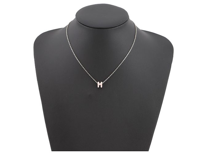 Hermès Collar Hermes Mini Pop H Plata Rosa - vista 4