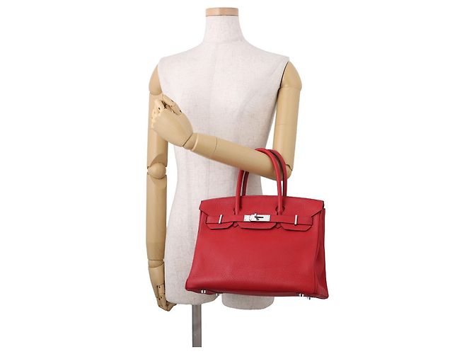 Hermès Borsa Hermes Birkin 30 Rouge Casaque Rosso - vista 4