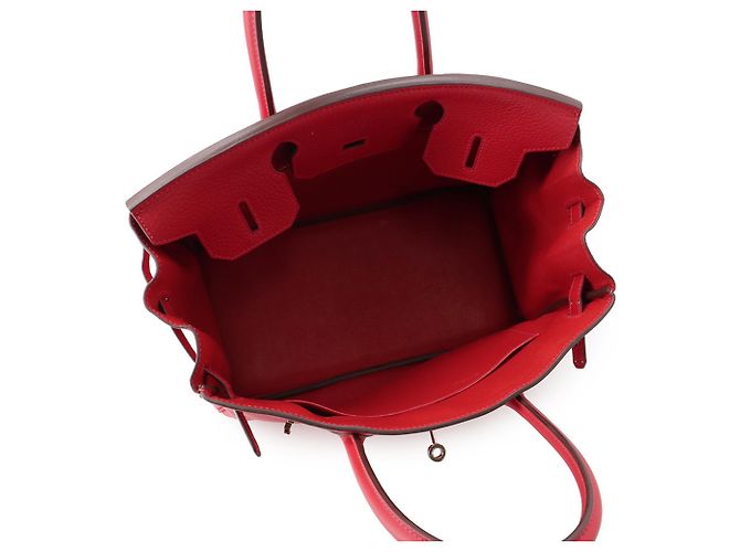 Hermès Borsa Hermes Birkin 30 Rouge Casaque Rosso - vista 5