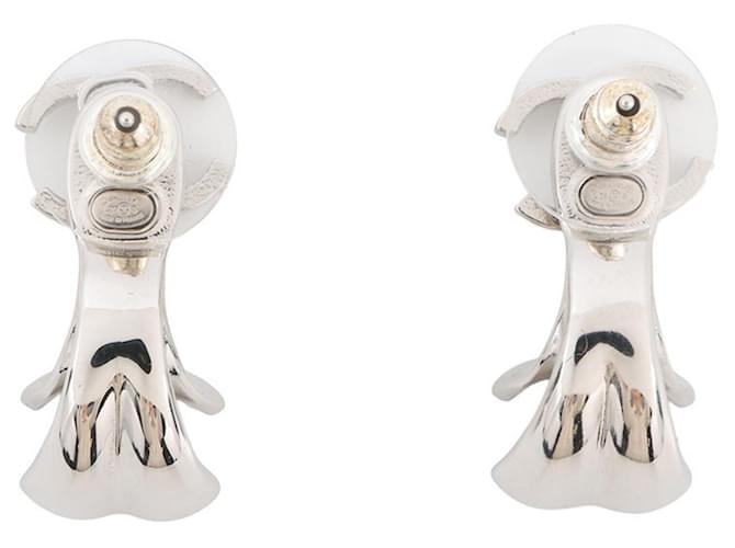 Orecchini a lobo Chanel Silver Argento - vista 4