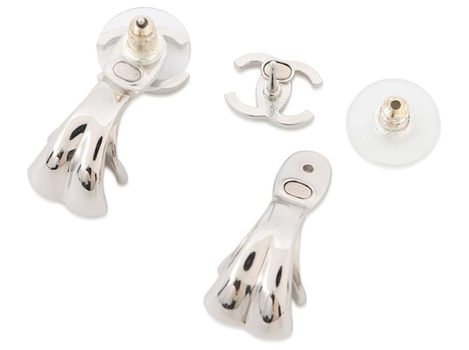 Orecchini a lobo Chanel Silver Argento - vista 5
