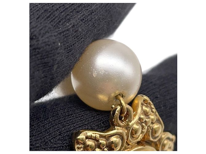Chanel Faux Pearl Necklace White Golden - view 7