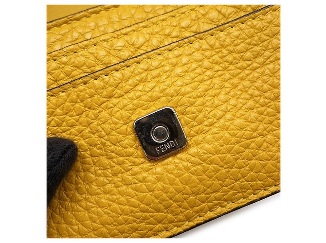 Pochette Micro Flat Baguette in pelle gialla Fendi Giallo - vista 10