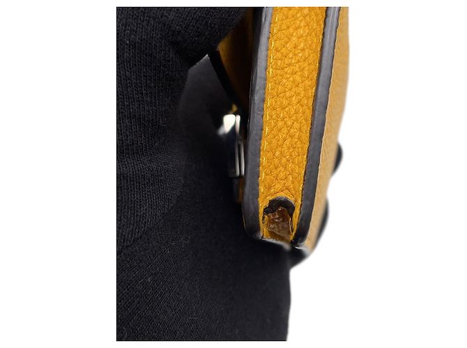 Pochette Micro Flat Baguette in pelle gialla Fendi Giallo - vista 8