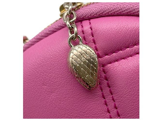 Bulgari Borsa a mano mini in pelle Bvlgari Cabochon Rosa - vista 10