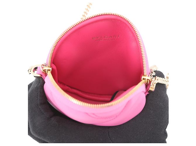 Bulgari Borsa a mano mini in pelle Bvlgari Cabochon Rosa - vista 5