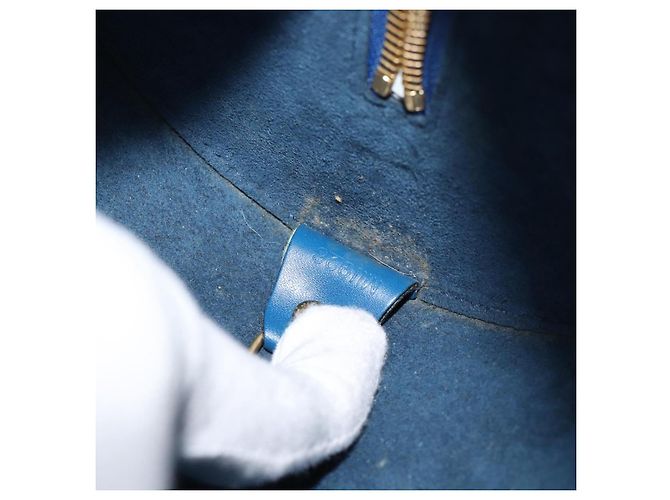 Louis Vuitton Soufflot in pelle Epi Blu - vista 7