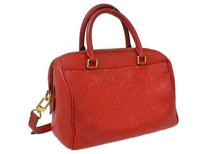 Louis Vuitton Speedy Bandouliere NM Monogram Empreinte Leather 25 Rosso - vista 2