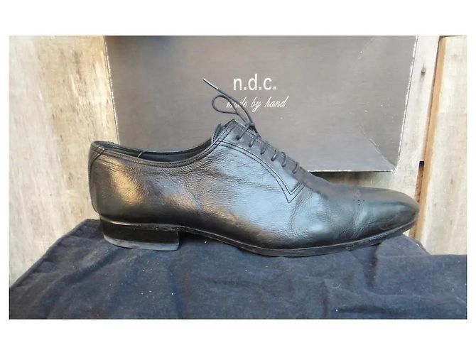 N.D.C. Made By Hand Schwarze Lederschuhe für Herren - Ansicht 4