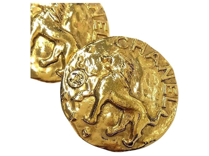 Orecchini a clip rotondi Lion placcati oro Chanel D'oro - vista 2