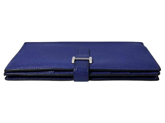 Hermès Bearn Soufflé Long Wallet Blau - Ansicht 4
