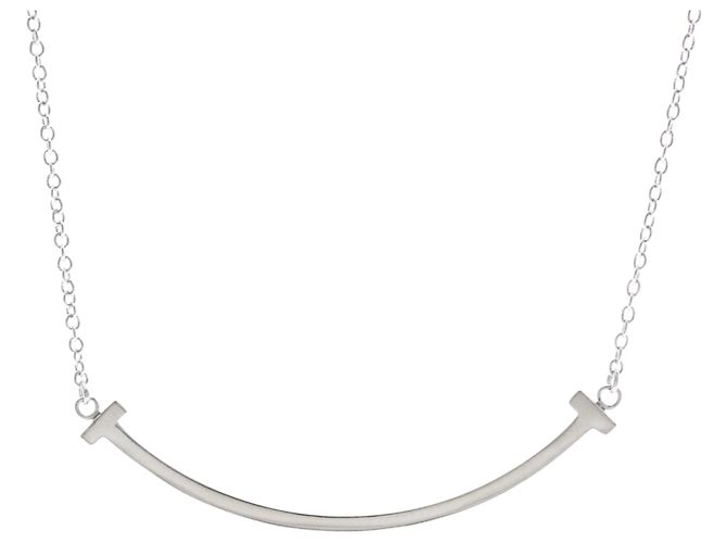 Pendente T Smile Tiffany & Co. in oro bianco 18K Small Argento - vista 3