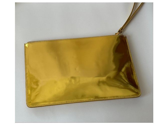 Clutch / Pouch in pelle oro metallizzato Giuseppe Zanotti Nuovo - vista 5