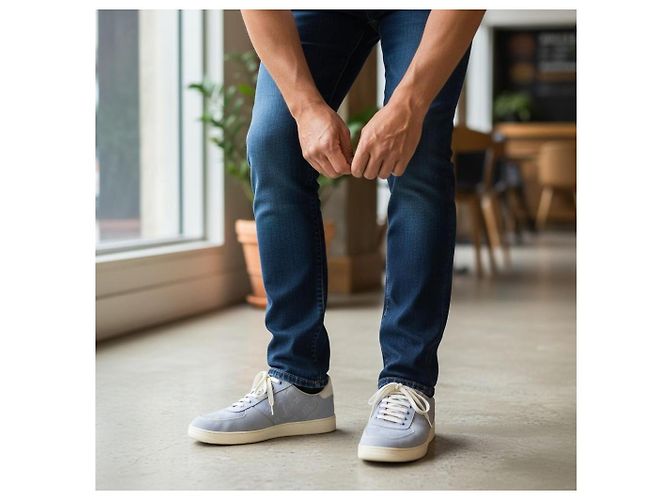 Louis Vuitton Rivoli Sneakers in Denim Monogram Blu - vista 16