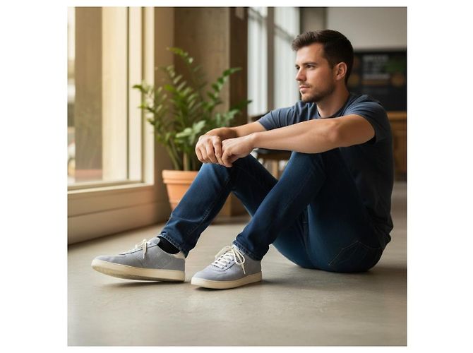 Louis Vuitton Rivoli Sneakers in Denim Monogram Blu - vista 17
