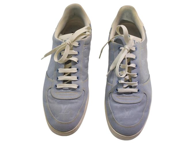 Louis Vuitton Rivoli Sneakers in Denim Monogram Blu - vista 6