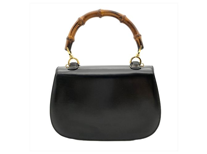 Borsa Gucci Bamboo in pelle nera Nero - vista 2