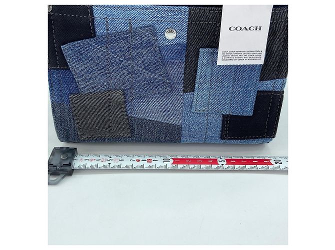 Borsa a 2 vie in patchwork di denim Coach Blu navy - vista 4