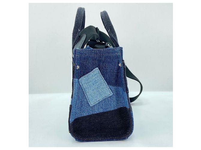 Borsa a 2 vie in patchwork di denim Coach Blu navy - vista 5