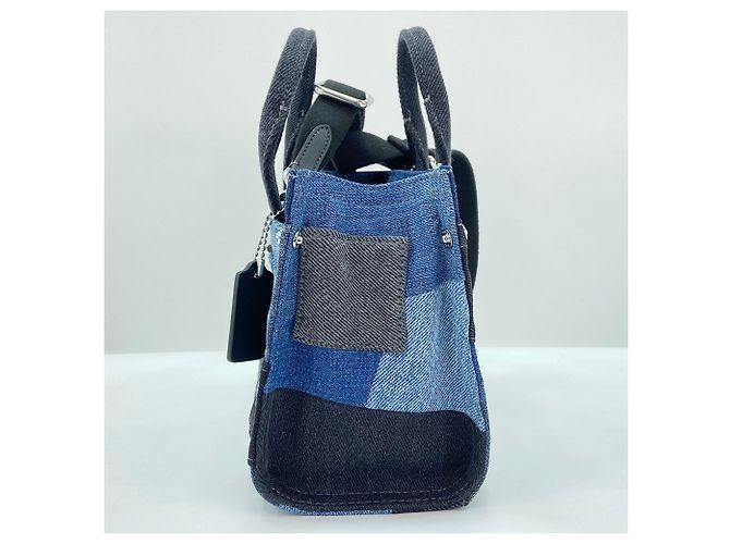 Borsa a 2 vie in patchwork di denim Coach Blu navy - vista 6