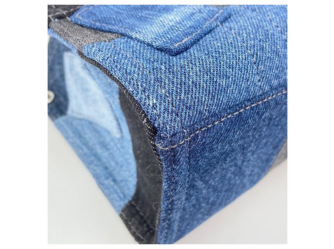 Borsa a 2 vie in patchwork di denim Coach Blu navy - vista 9