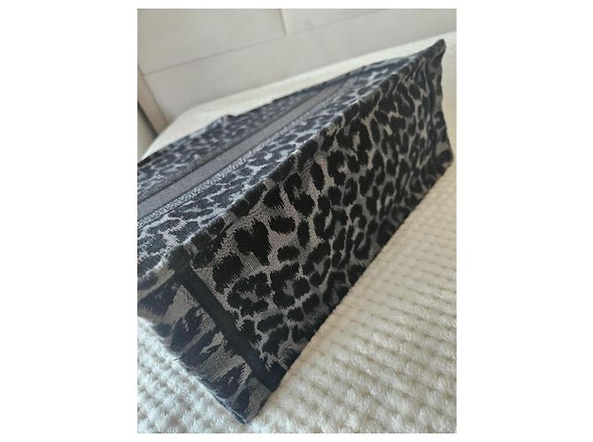 Christian Dior Book Tote Leopardato Nero Grigio - vista 7