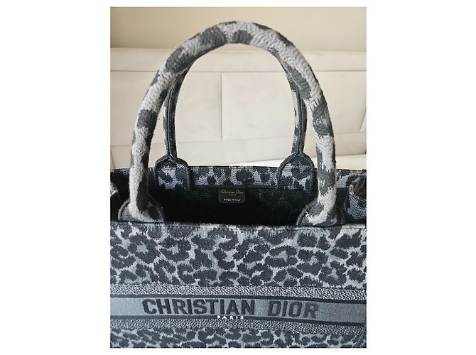 Christian Dior Book Tote Leopardato Nero Grigio - vista 8