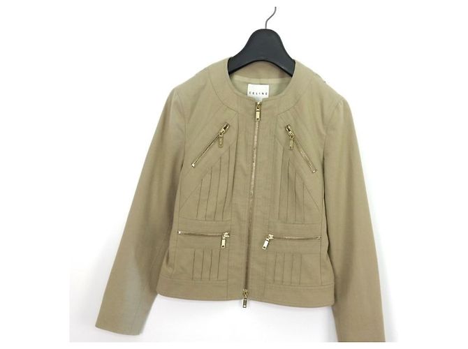 Céline Chaqueta Celine de mezcla de algodón beige - vista 3