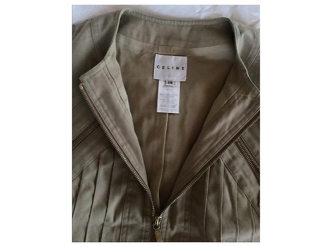 Céline Chaqueta Celine de mezcla de algodón beige - vista 4