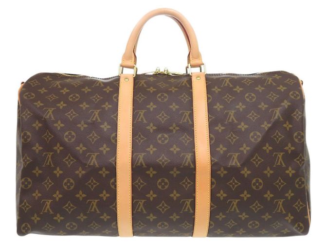 Borsa Louis Vuitton Keepall Bandoulière 50 Monogram Marrone Monogramma - vista 2