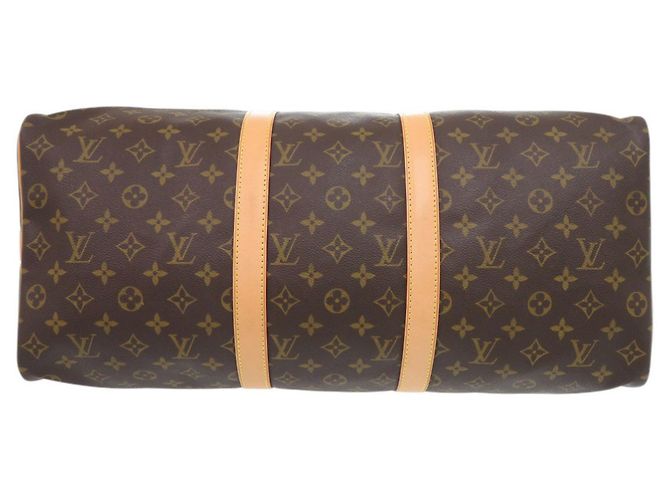 Borsa Louis Vuitton Keepall Bandoulière 50 Monogram Marrone Monogramma - vista 3