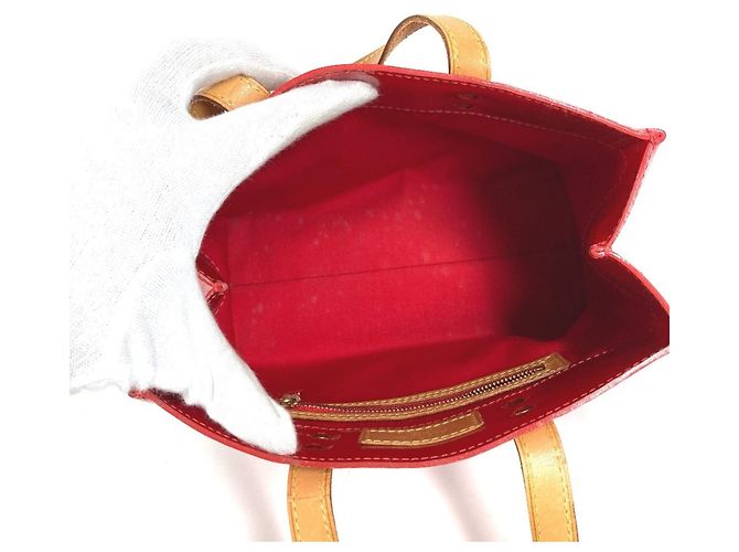 Borsa Louis Vuitton Monogram Vernis Lead PM Rosso - vista 12