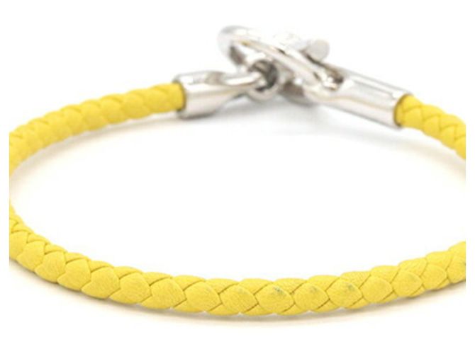 Hermès Bracciale rigido in pelle gialla Glenan da donna Hermes Giallo - vista 2