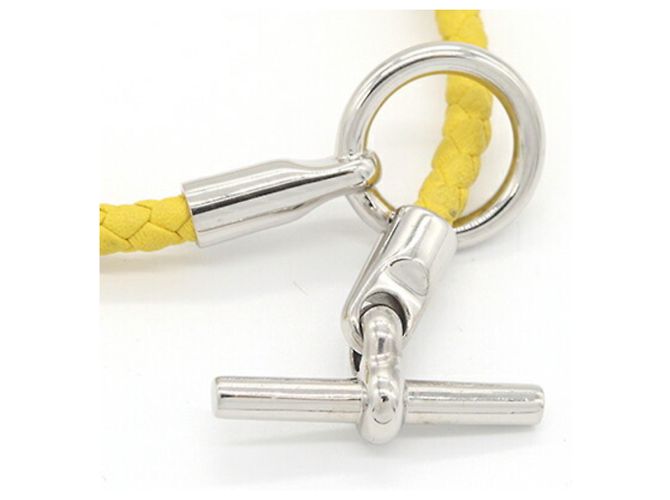 Hermès Bracciale rigido in pelle gialla Glenan da donna Hermes Giallo - vista 3
