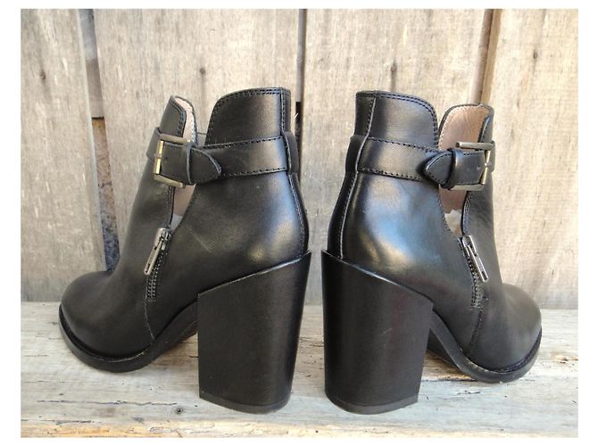 Ash Botines de cuero negro con tacón - vista 5