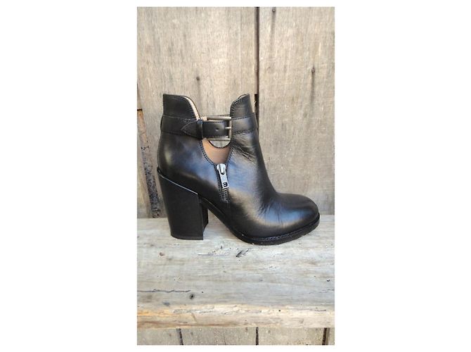 Ash Botines de cuero negro con tacón - vista 9