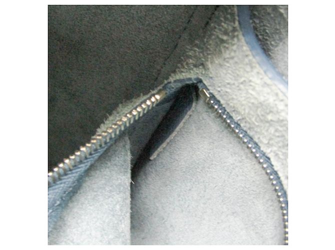 Céline Celine Sangle Seau in pelle di vitello Small Blu - vista 5