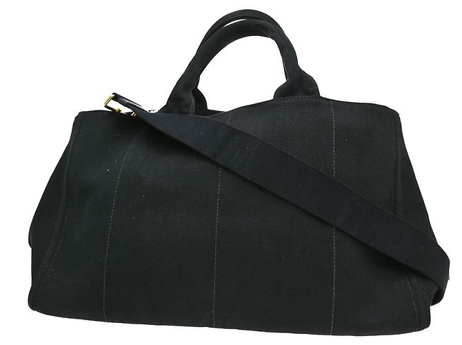 Tote Prada Canapa Convertible in tela con strass Large Nero - vista 2