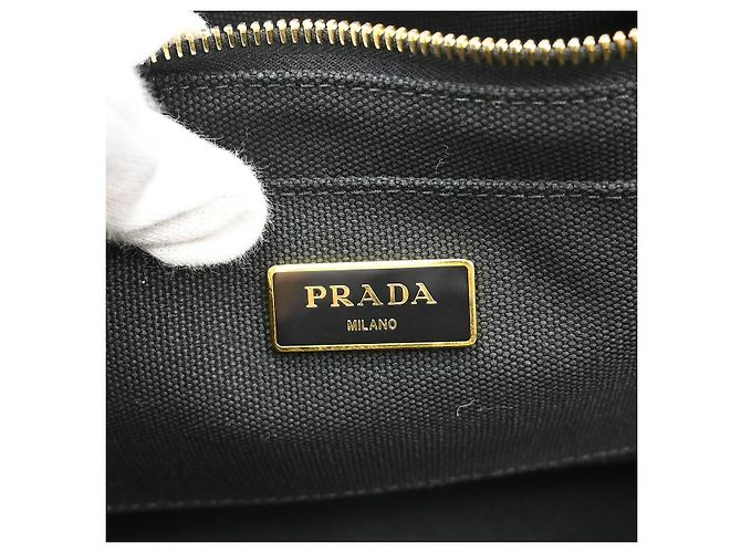 Tote Prada Canapa Convertible in tela con strass Large Nero - vista 4