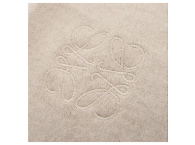 LOEWE Anagram Zweifarbiger Schal Weiß Beige - Ansicht 5