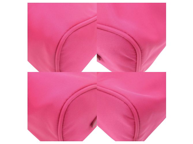 Beauty case in nylon rosa con logo Triangle Prada - vista 4