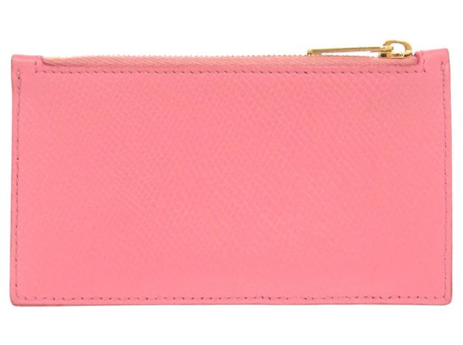 Céline Celine Pink Leather Compact Zip Card Holder - view 2