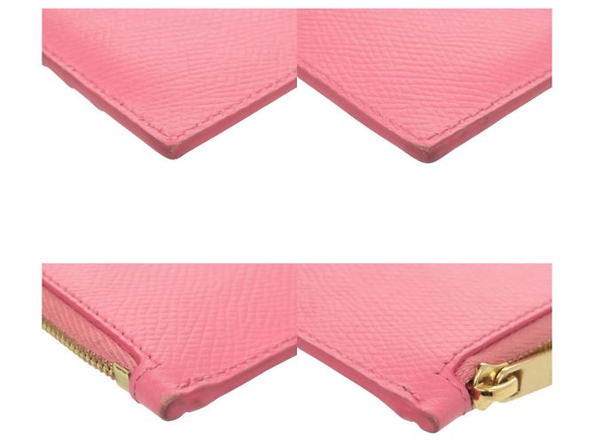 Céline Celine Pink Leather Compact Zip Card Holder - view 3