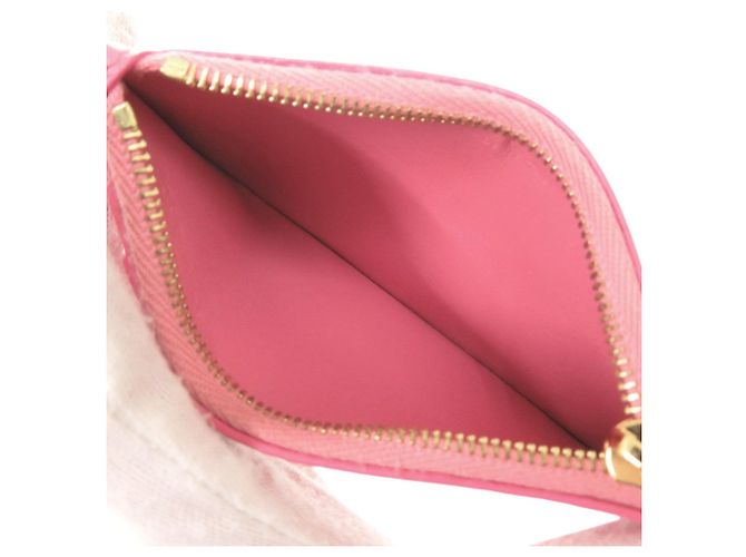 Céline Celine Pink Leather Compact Zip Card Holder - view 4