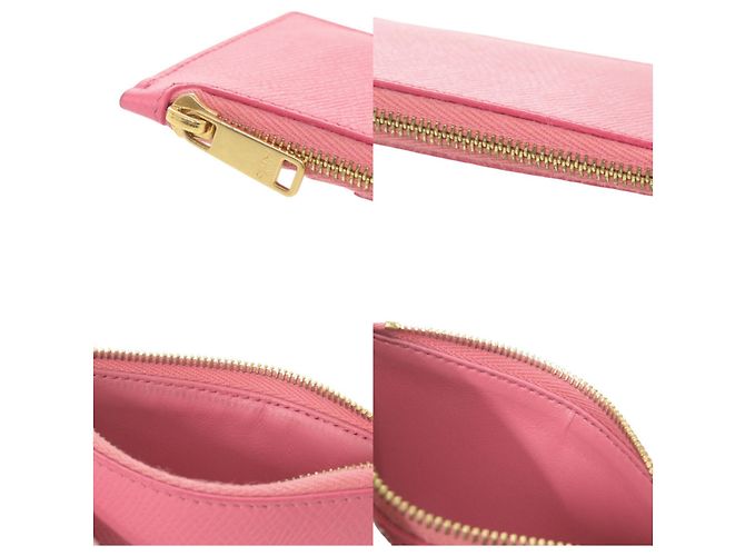 Céline Celine Pink Leather Compact Zip Card Holder - view 8