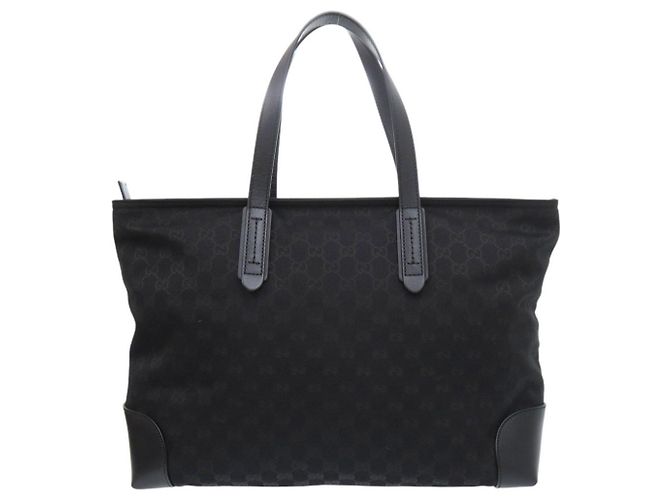 Borsa Tote Gucci GG Canvas nera Nero - vista 3