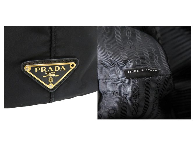 Bolso Tote de Nylon Negro Prada - vista 9