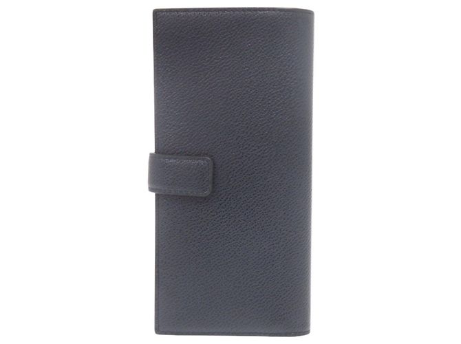 Prada Navy Leather Long Wallet Navy blue - view 3