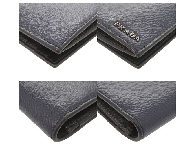 Prada Navy Leather Long Wallet Navy blue - view 4