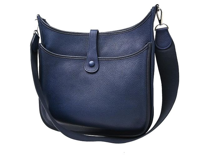 Hermès Borsa Hermes Evelyne Gen III Clemence PM Blu - vista 2